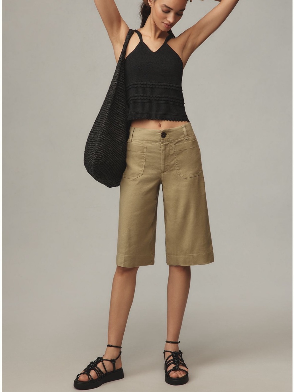 NWT The Colette Linen Blend Longline Shorts by Maeve